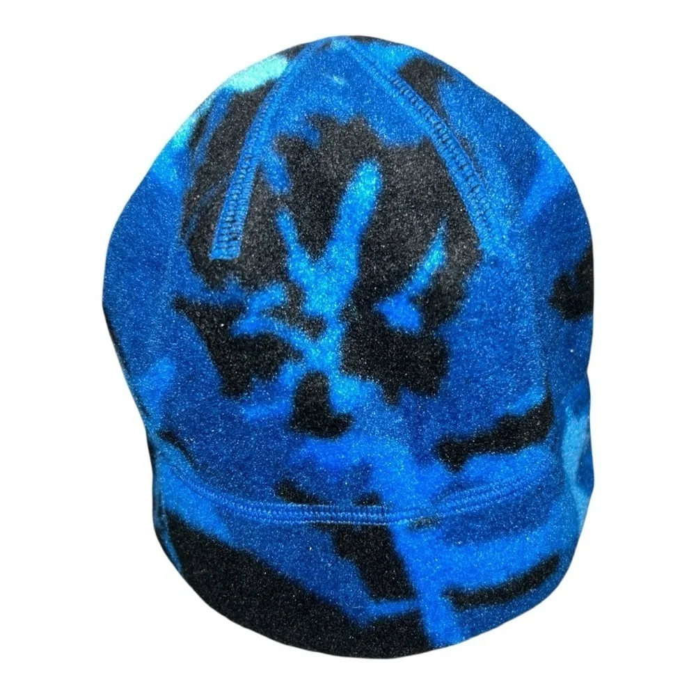 Columbia Kids Unisex Reversible Camo Striped Beanie Vibrant Blue Black Youth S